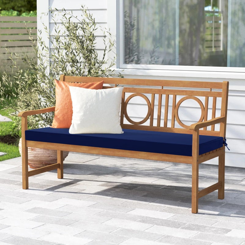 Summsun Outdoor Bench Cushion: Waterproof and Fade Resistant Patio Furniture Cushions - Non-Slip Bench Pad Cushion with Removable Cover for Garden Swing Porch Sofa Settee  42 x 18 Inch  Navy Blue - Image 2
